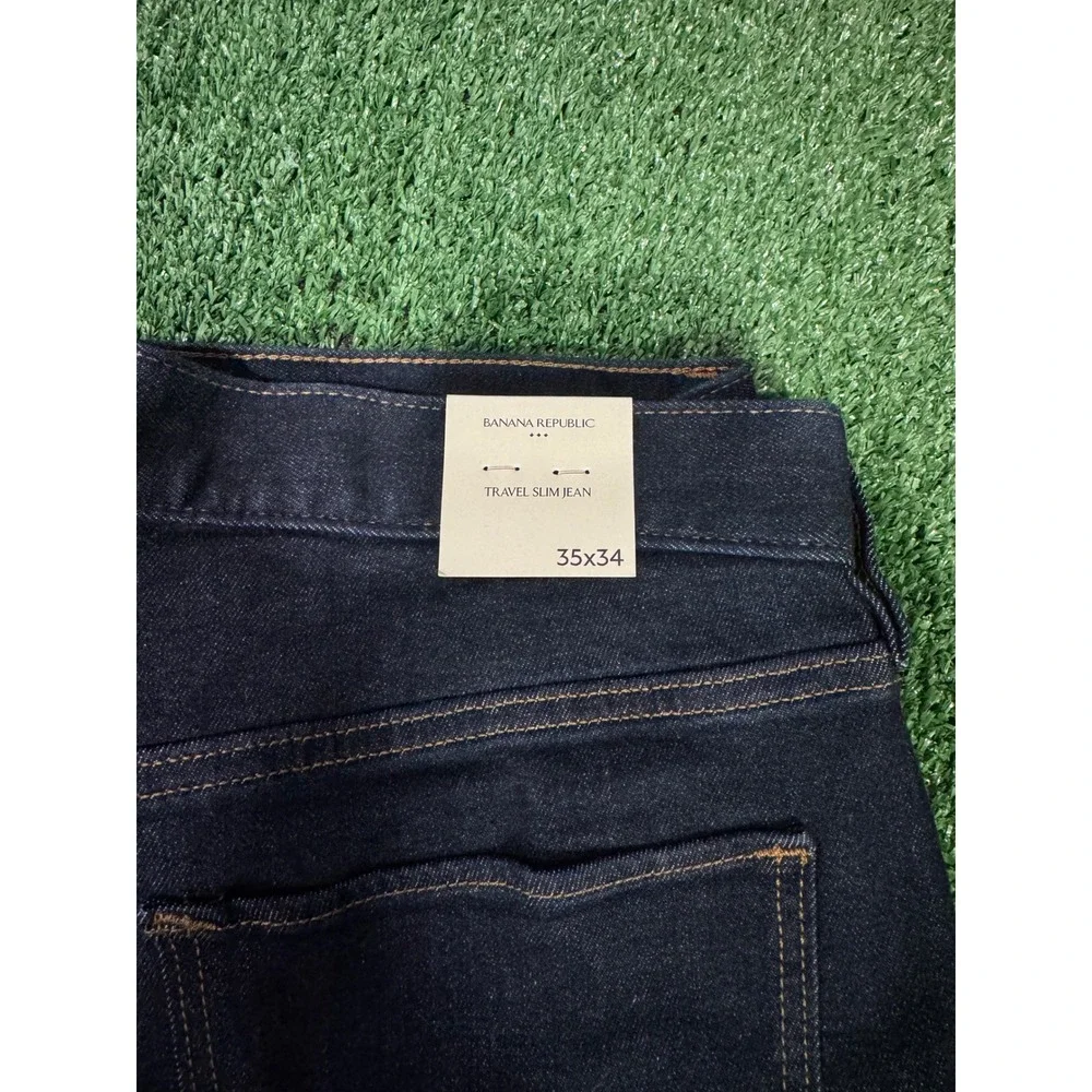 Banana Republic Travel Slim Jeans Dark Wash Men Size 35x34 NWT